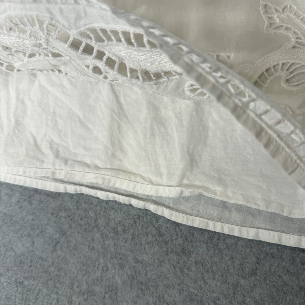 Banana Republic White Cut Out Embroidered Cami Size Small 100% Cotton Preppy - Picture 6 of 13